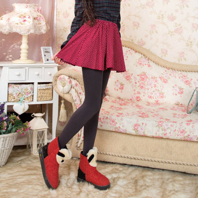 

Women Autumn Winter Warm Thick Brushed Lining Fleece Stretchy Pants Flowing Feet Leggings Woman Solid Color Leggings