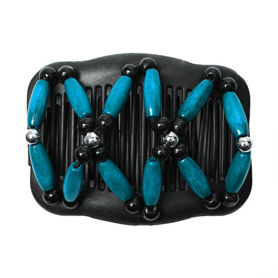 

〖Follure〗Women Magic Acrylic Vintage Hair Comb Double Clips Imitation Wooden Hair Slide