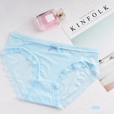 

Women Thin Sexy Lace Decoration Briefs Panties Fashion Sweet Mid Rise Solid Color Fashion Trend Panties