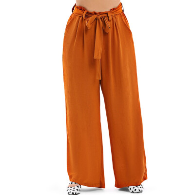 

Belted Plus Size Wide Leg Pants