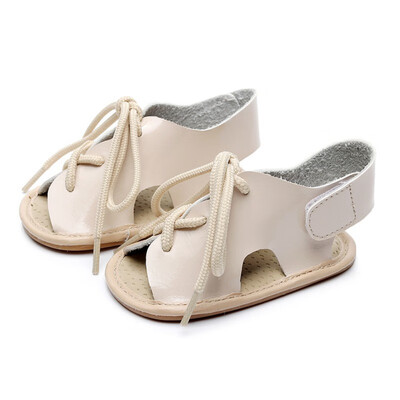

Summer Baby Girls Solid Lace-Up Shoes Toddler Soft Soled First Walkers Casual Walking Shoes
