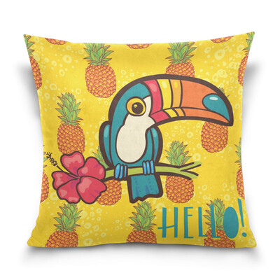 

ALAZA 16 X 16 inch Pillow Case Decorative Cushion Cover Bird Toucan Pattern Pillowcase