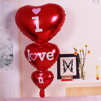 

I Love U Heart Aluminium Foil Balloon Birthday Valentines Day Wedding Decor