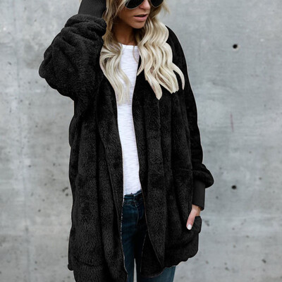 

Womens Plus Size Winter Autumn Warm Long Sleeve Jacket Loose Cardigan Solid Coat
