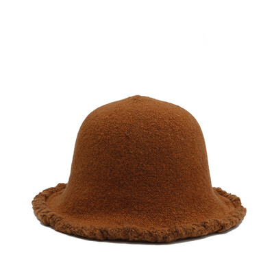 

Autumn&winter new fashion burr Fisherman Hat Womens Retro foldable solid color beggar hat Korean outdoor basin hat