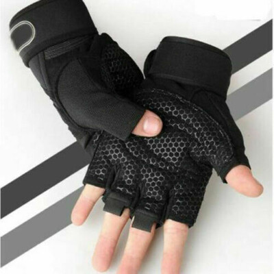 

Weight lifting Gym Gloves Training Fitness Wrist Wrap Workout Exercise Sports