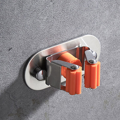 

Racks Stainless Steel Mop Holder Wall Mounted Hooks Brush Broom Hanger Clip