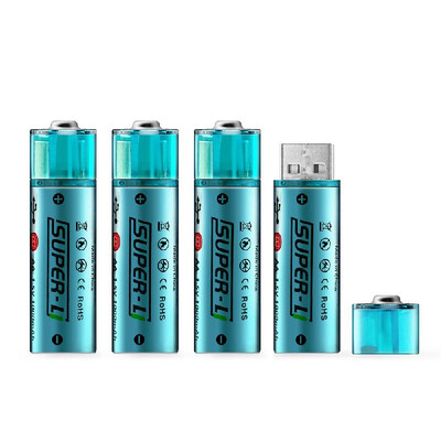 

Rechargeable Li-ion Battery 15V 1000mAh USB Rechargeable 1 Hour Quick Charging AA Li-ion Battery Environmental Battery 4PCS