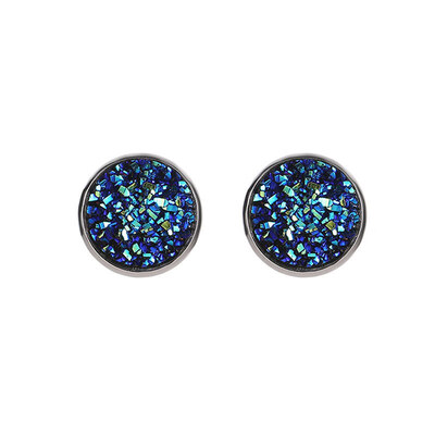 

Temperament Geometric Round Star Shaped Stud Earring Symmetrical Inlay Color Stainless Steel Wild Earbob