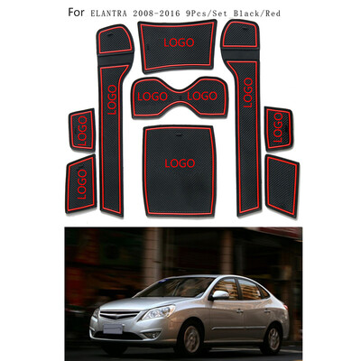 

9pcsset Cup Holder Interior Door Gate Slots Pad Groove Non-slip Mat Replacement For Hyundai Elantra 2008-2016