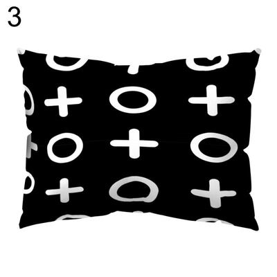 

Black White Heart Circle Throw Pillow Case Cushion Cover Sofa Bedding Articles