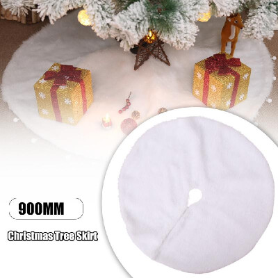 

Christmas Tree Skirt White Plush Christmas Tree Carpet Christmas Decoration