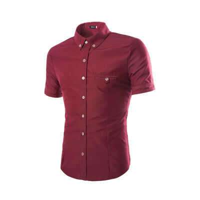 

Luxury Mens Button Casual Shirts Slim Fit Short Sleeve Dress Shirt T-shirt Tops