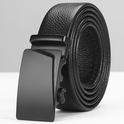 

Men Belt Male Genuine Leather Strap Belts For Men Top Quality Automatic Buckle black Belts Men Real leather cowskin ff luxury