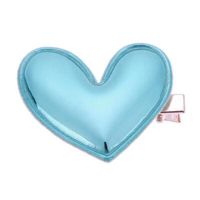 

Cute PU Leather Heart-shaped Hairpins Girl Princess Hairclip Party Headwear
