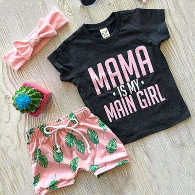 

US STOCK Toddler Kids Baby Boy Girl Outfits Clothes T-shirt TopsShort Pants Set