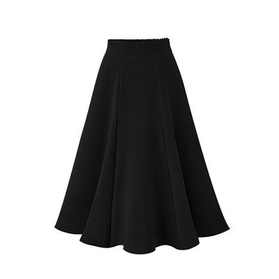 

Women Skirt Autumn Winter Retro Casual Wild Solid Color High Waist Dress Long Paragraph Big Swing Skirt