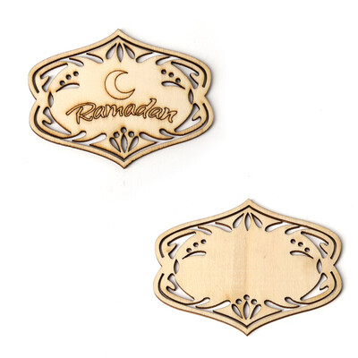 

10PCS Wooden Eid Mubarak DIY Pendant Wooden Eid Mubarak Eid Festival Decorations