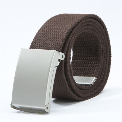 

2019 New Fashion Men Women General belts Canvas Unisex Candy Color belt Solid Buckle Military belts For Jeans Cowboy Pants 110cm