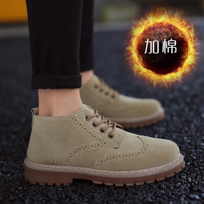 

Imitation cowhide high-top Martin shoes retro Brock plus velvet Martin boots men