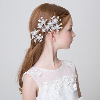 

Childrens headwear Korean style beautiful girl imitation pearl hairpin flower girl hairpin girl hair accessories hair fork
