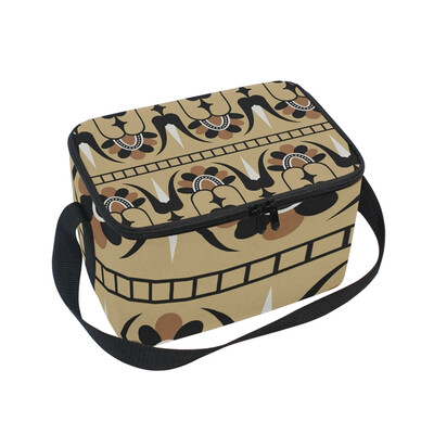 

ALAZA Insulated Lunch Box Tribal Pattern Design Lunch Bag for Men Women Portable Tote Bag Cooler Bag