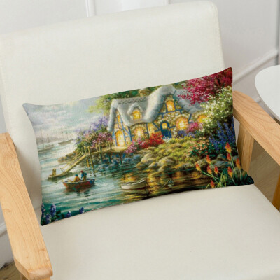

Tailored Merry Christmas Linen Pillow Cases Sofa Rectangle Cushion Cover Home Decoration