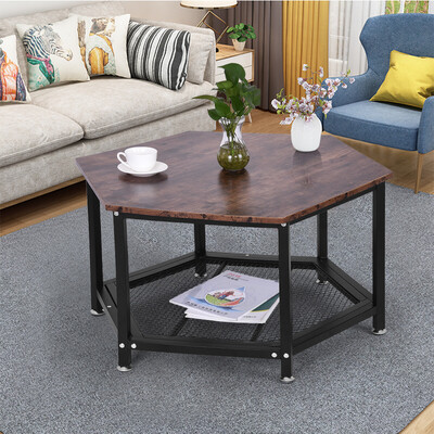 

Gobestart Simple Modern Coffee Table Living Room Storage Rack Hex Coffee Table Family