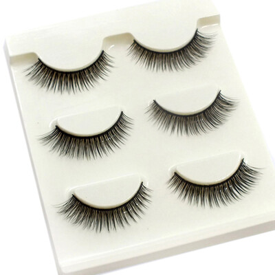 

〖Follure〗3Pairs Long Cross False Eyelashes Makeup Natural Fake Thick Black Eye Lashes B