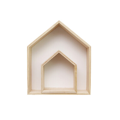 

Toponeto Wooden House Shelf Display Units Unique Home Hanging Racks Urban Two-piece Suit