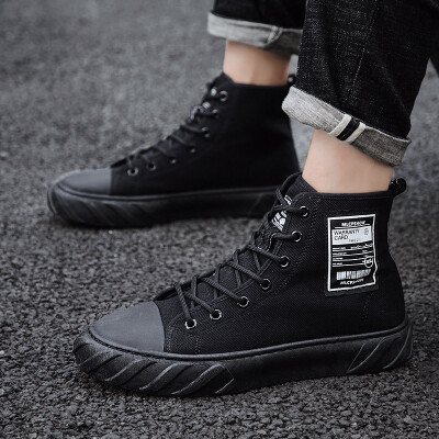 

Mens Shoes Autumn New Korean Version Baitao Harakata High-Up Canvas Shoes Mens Summer Ins Board Shoes Tide Shoes