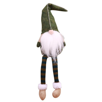 

Cute Elf Doll Sitting Long Legs New Year Festival Party House Christmas Decor