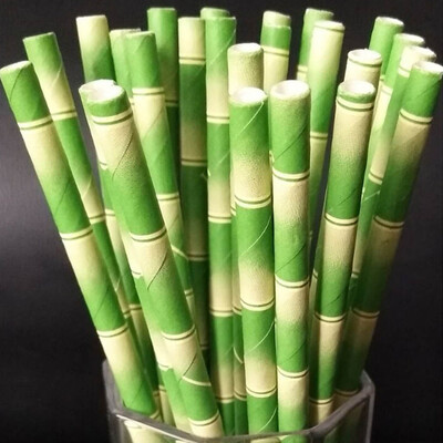 

Siaonvr 25 pcs Bamboo Pattern Paper Decoration Wedding Party Supplies Creative Straw