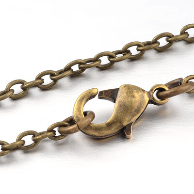 

Iron Cable Chain Necklace Makings Antique Bronze 16