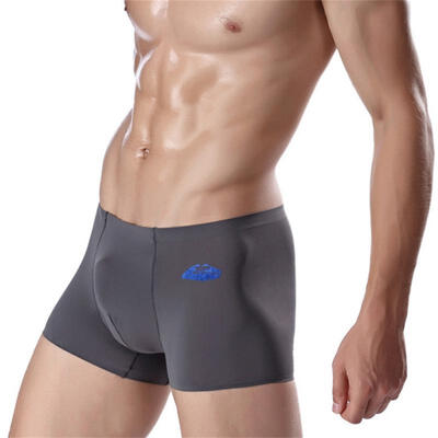 

Mens Ice-silk Seamless Underwear Boxer Brief One-piece Sexy Boxer