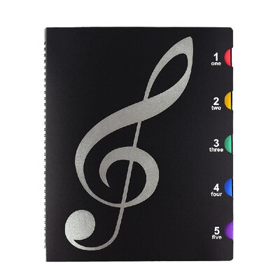 

20 Pages A4 Music Sheet Paper Organizer Document File Folder Color Pockets for Students Concert Musician Choirs