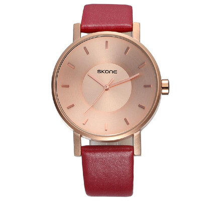 

SKONE Fashion Luxury Quartz Couple Watches Water-Proof PU Leather Lovers Watch Men Women Casual Wristwatch
