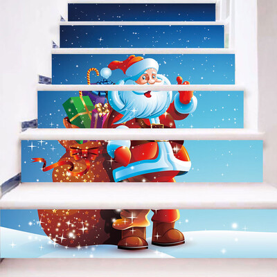 

〖Follure〗Christmas 3D Simulation stair stickers Waterproof Wall Stickers DIY Home Decor