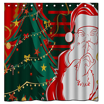 

Gobestart Custom Merry Christmas Fabric Waterproof Bathroom Shower Curtain 65x 72