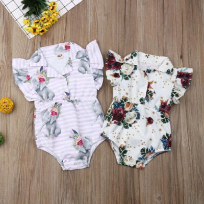 

US Kids Baby Girl Romper Floral Bodysuit Jumpsuit Sunsuit Summer Outfits Clothes