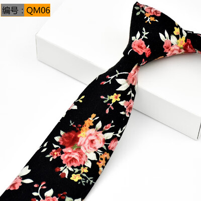 

Cotton Mens Tie Korean Narrow Fashion British Trendy Wedding Groom Wedding Tie Narrow 6CM