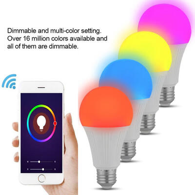 

Smart Wireless WiFi Control Light Bulb E27 7W RGB LED Lamp Compatible With Alexa Google Home