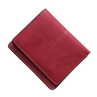 

Faux Leather Retro Wallet Blocking Pocket Solid Color Thin Credit Card Holder