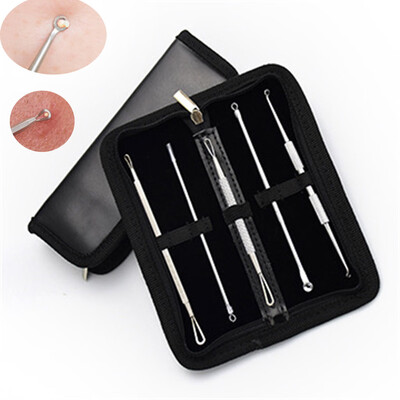 

〖Follure〗Portable Stainless Steel Acne 5 Piece Acne Needle Set Acne Blackhead Acne Tool