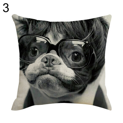 

Cute Dog Linen Throw Pillow Case Cushion Cover Sofa Bed Car Cafe Office Decor