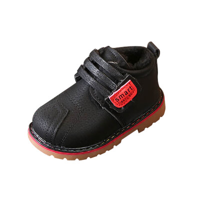 

Baby Girls Boys Solid Patchwork Soft Soled Anti-Slip Shoes New Kids Children Fahsion Winter Warm Ankle Boots Shoes First Walkers