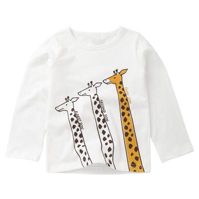 

Casual Giraffe Print O-Neck Long Sleeve Boys Kids T-shirt Home Clothing