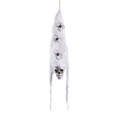 

Scary Hanging Ghosts Haunted Halloween Decorative Prop Hanging Spider Skull with Red Flashing Eyes