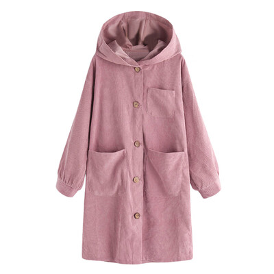 

2019 Womens Plus Size Hoodie Long Sleeve Solid Pockets Button Lightweight