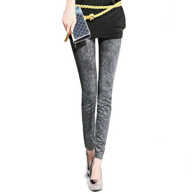 

Tailored Women Denim Pants Pocket Slim Leggings Fitness Plus Size Leggins Length Jeans